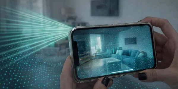 iPhone scannt einen Wohnraum per LiDAR für die Wohnflächenberechnung